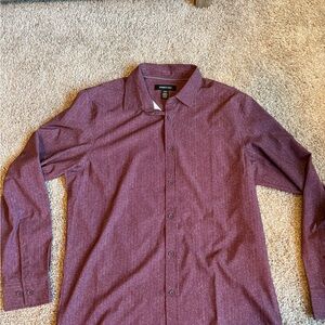 Kenneth Cole Maroon Casual Button-Down Shirt